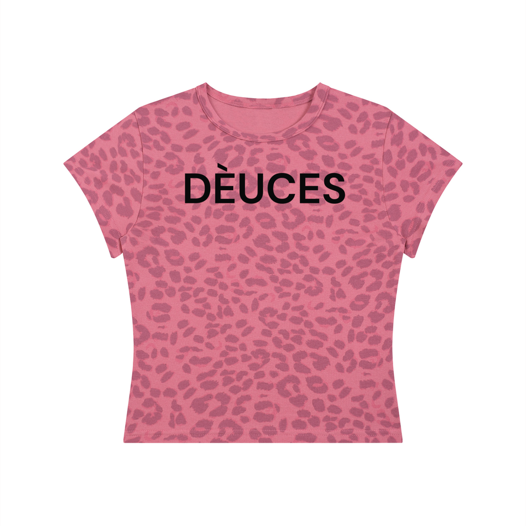 DÈUCES Leopard Crop Tee