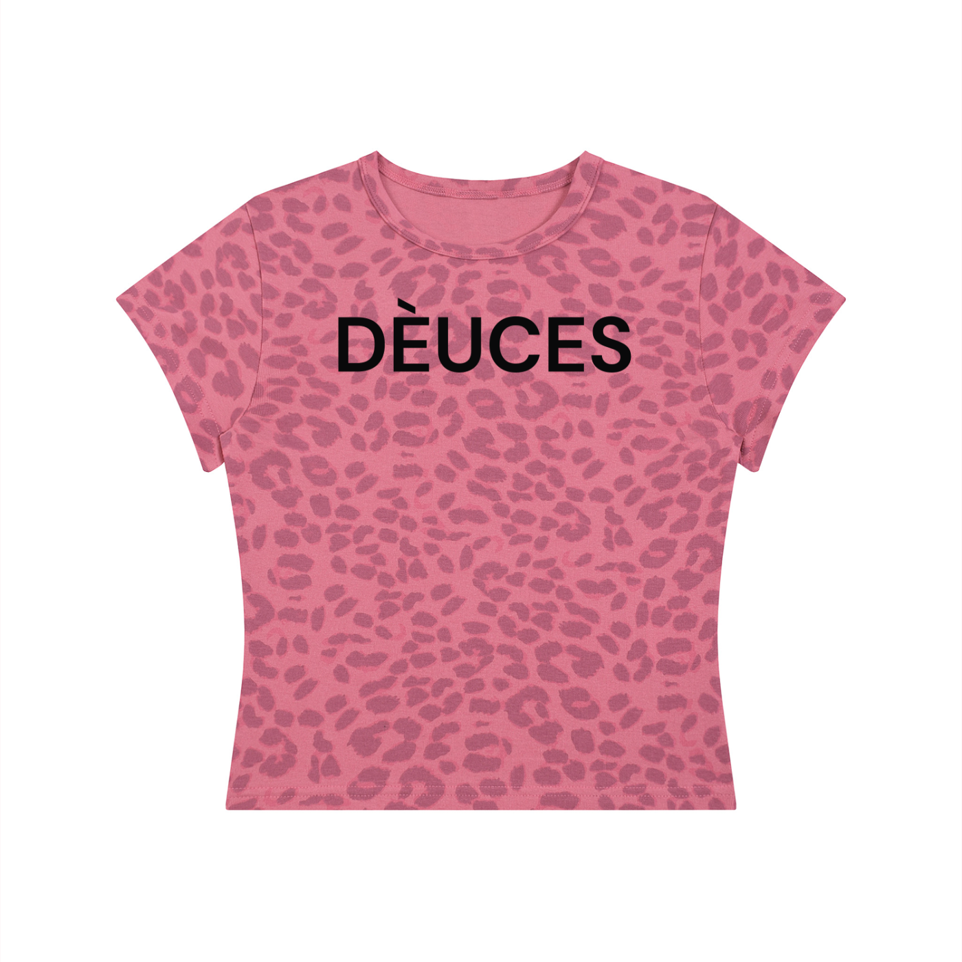DÈUCES Leopard Crop Tee