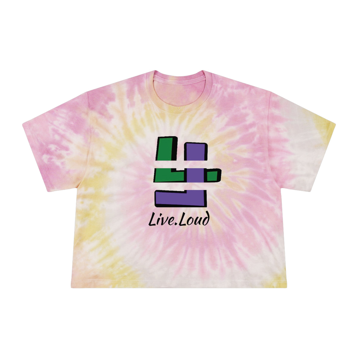 Women's Live Loud Tie-Dye  Cropped Tee