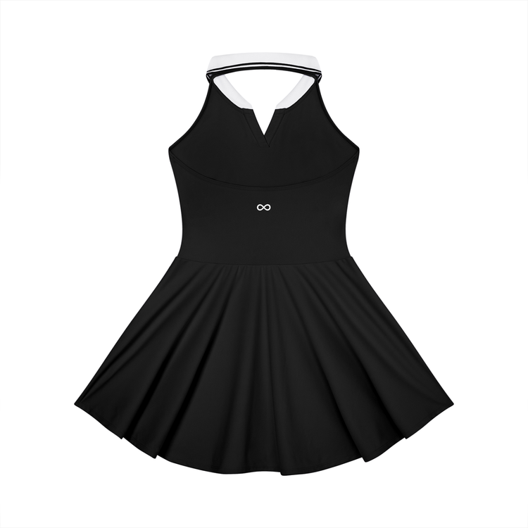 loudlivin,infinity,womens,sportdress,tennisdress,performance,sport,athelethic,tennis,black,fashion,club,classic