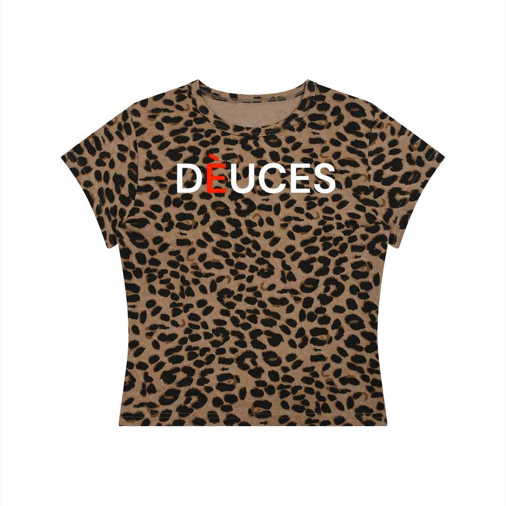 DÈUCES Leopard Crop Tee
