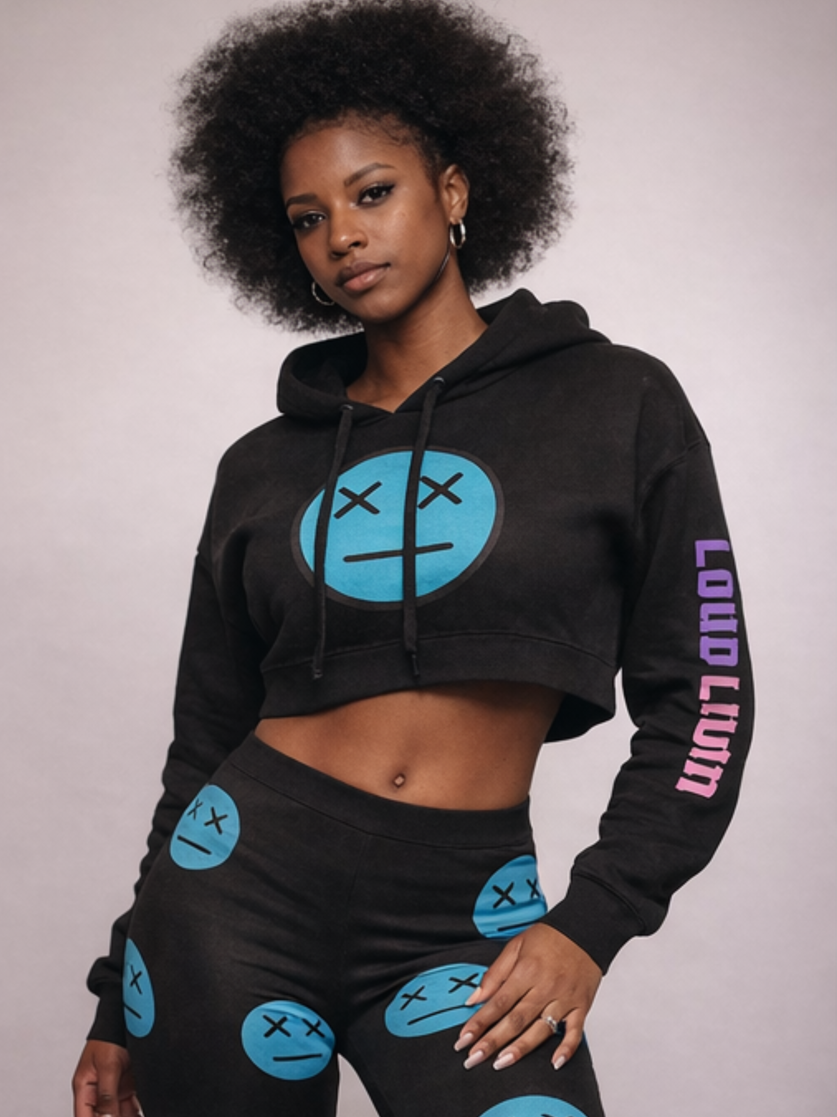 Dead Serious Crop Hoodie – “The World Talks Loud”