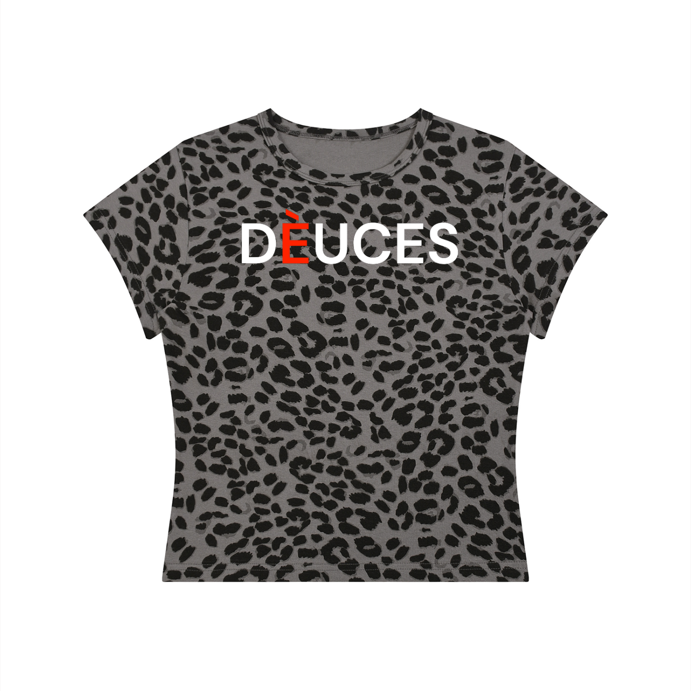 DÈUCES Leopard Crop Tee