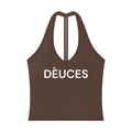 DÈUCES Halter V-Neck  Top