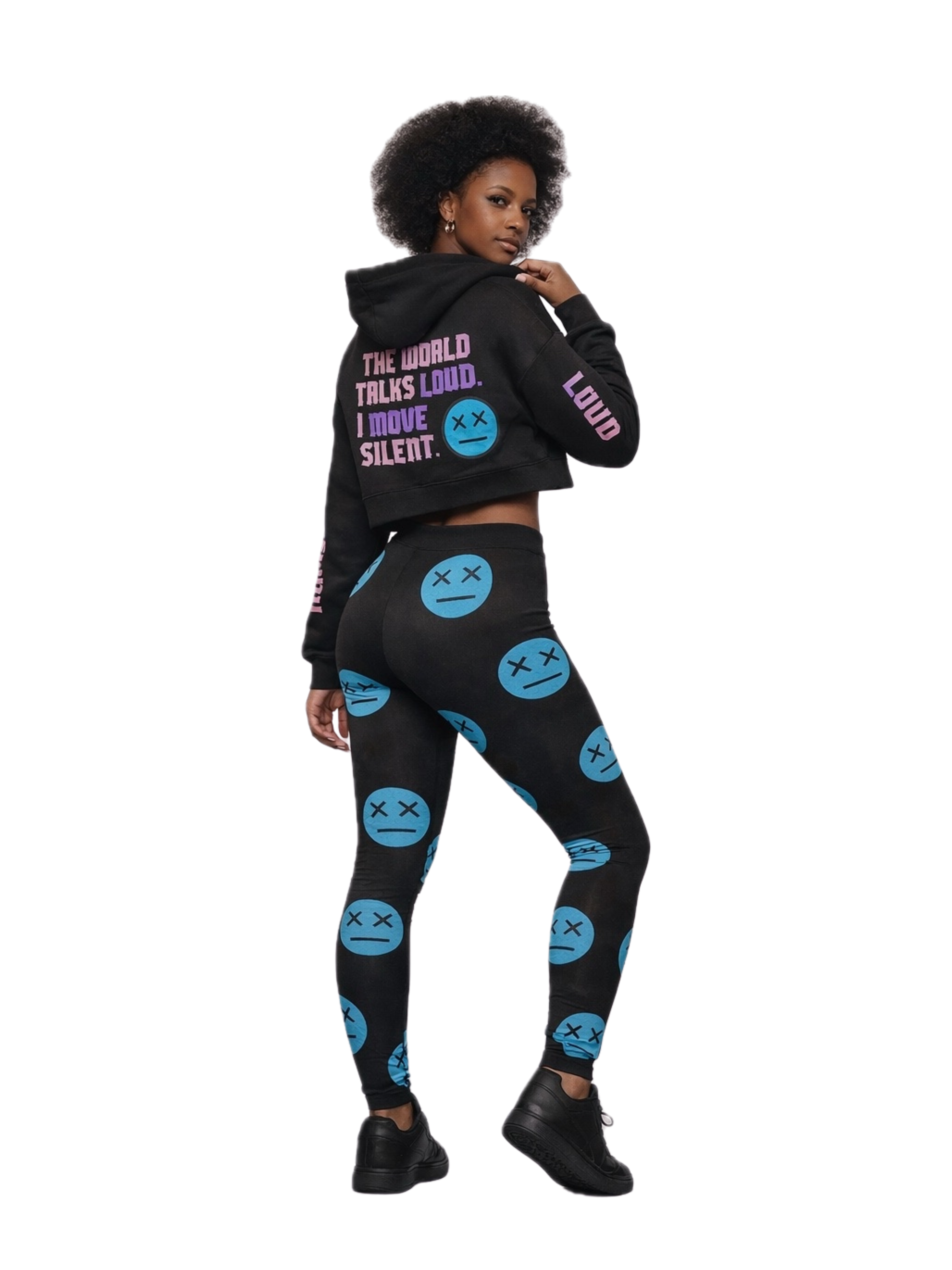Dead Serious Crop Hoodie – “The World Talks Loud”
