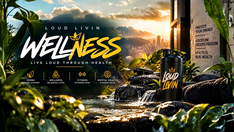 Loud Livin Wellness, live loud through health: herbs, wellness, fitness and mental health. Protect your energy, discipline creates freedom, health is real wealth.