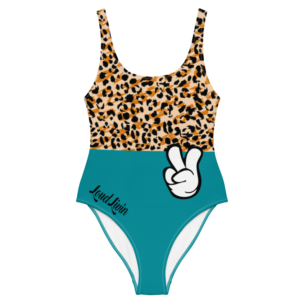Loud Livin®️ One-Piece – Leopard & Teal